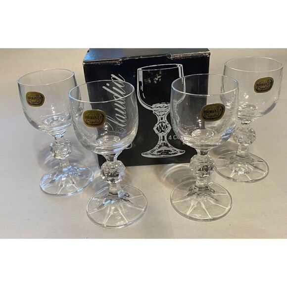 Bohemia Crystal Set Of 4 NIB Vintage Cordial 2.5 OZ Liquor Glasses Claud… - Picture 1 of 7